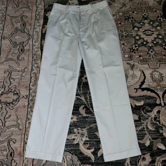 LIKE NEW Men's 32x32 "Duck Head" Off White Pleated Pants - Picture 2 of 6